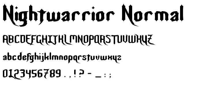 Nightwarrior Normal font